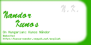 nandor kunos business card