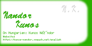 nandor kunos business card